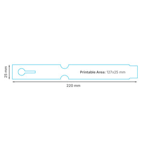 220 x 25 mm Self-Tie Loop-Lock Labels, 1-across, COLOURED