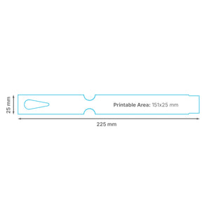 225 x 25 mm MAX STRENGTH Self-Tie Loop-Lock Labels, 1-across, WHITE