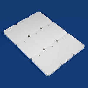 70 x 99 mm Swing Tag Sheeted Labels, 9 per sheet, WHITE