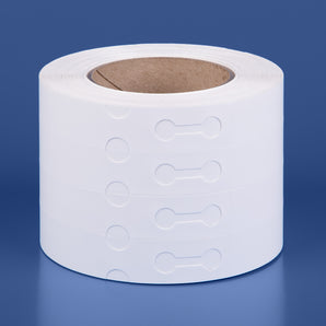 25 x 191 mm Self-Tie Loop-Lock Labels, 4-across, WHITE