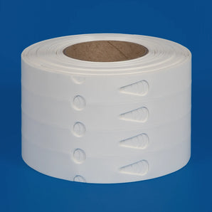 25 x 254 mm Self-Tie Loop-Lock Labels, 4-across, WHITE