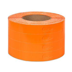 25 x 254 mm TABBED, Self-Tie Loop-Lock Labels, 4-across, ORANGE