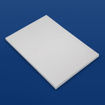 99 x 68 mm matt finish synthetic self-adhesive labels - 8 per sheet - laser and inkjet printable - waterproof - horticulture - steel - chemicals - industrial