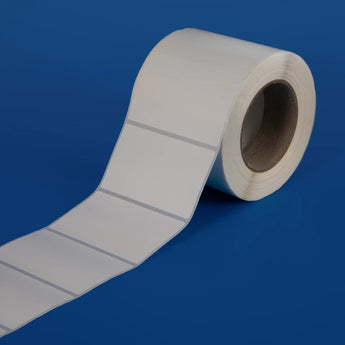 100 x 60 mm matt finish synthetic self-adhesive labels - 1-across - thermal transfer printable rolls - waterproof - horticulture - steel - chemicals - industrial