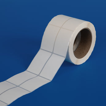 40 x 66 mm matt finish synthetic self-adhesive labels - 2-across - thermal transfer printable rolls - waterproof - horticulture - steel - chemicals - industrial