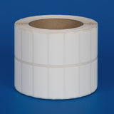 45 x 25 mm matt finish synthetic self-adhesive labels - 2-across - thermal transfer printable rolls - waterproof - horticulture - steel - chemicals - industrial