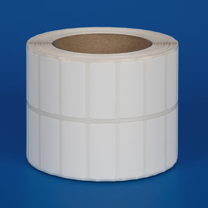 45 x 25 mm matt finish synthetic self-adhesive labels - 2-across - thermal transfer printable rolls - waterproof - horticulture - steel - chemicals - industrial