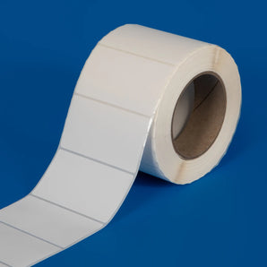 89 x 50 mm Synthetic Self-Adhesive Labels, Matt-finish, Thermal Transfer printable, 1-across WHITE