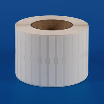 96 x 10 mm matt finish synthetic self-adhesive labels - 1-across - thermal transfer printable rolls - waterproof - horticulture - steel - chemicals - industrial