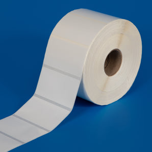 90 x 50 mm Synthetic Self-Adhesive Labels, Gloss-finish, 1-across x 2,000 - WHITE