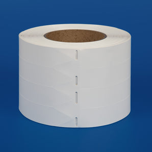 25 x 140 mm Stick-In Labels, Thermal Transfer Printable, 4-across, WHITE