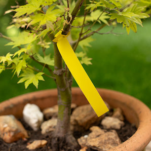 210 x 25 mm 10-per sheet, Self-Tie Loop-Lock Labels, YELLOW