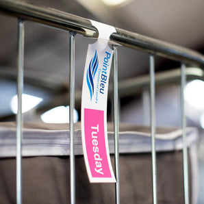 38 x 250 mm 5-per sheet, TABBED Self-Tie Loop-Lock Labels, WHITE