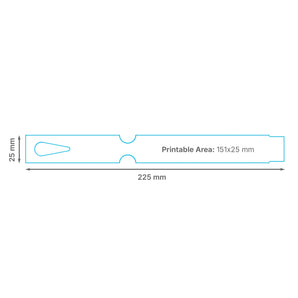 225 x 25 mm Self-Tie Loop-Lock Labels x 2000, 1-across, WHITE