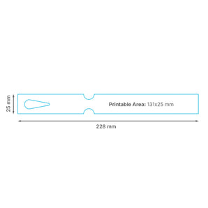25 x 230mm LARGE LOOP / TREE Self-Tie Loop-Lock Label, 4-Across, WHITE