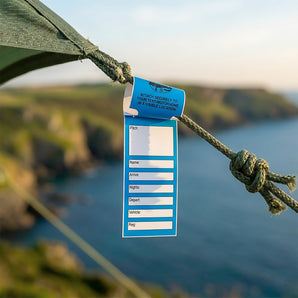 50mm x 228mm Waterproof Self-Tie Loop Lock Tent Tags x 250 for Campsites and Holiday Parks