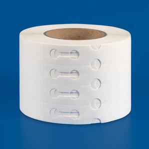 Eco 25 x 191 mm Self-Tie Loop Lock Labels, 4-across, WHITE x 1000
