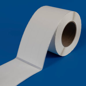 25 x 300 mm Synthetic Self-Adhesive Labels, Matt-Finish, 4-Across