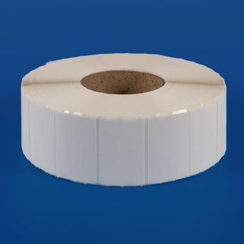60 x 40 mm matt finish synthetic self-adhesive labels - 1-across - thermal transfer printable rolls - waterproof - horticulture - steel - chemicals - industrial