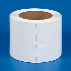 25 x 140 mm Stick-In Labels, Thermal Transfer Printable, 4-across, WHITE